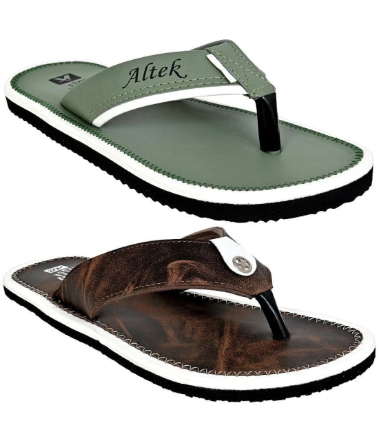 Altek Green Mens Thong Flip Flop - None