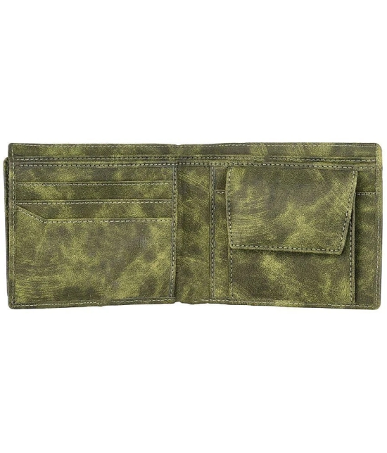 GEEO - Green Faux Leather Mens Two Fold Wallet ( Pack of 1 ) - Green