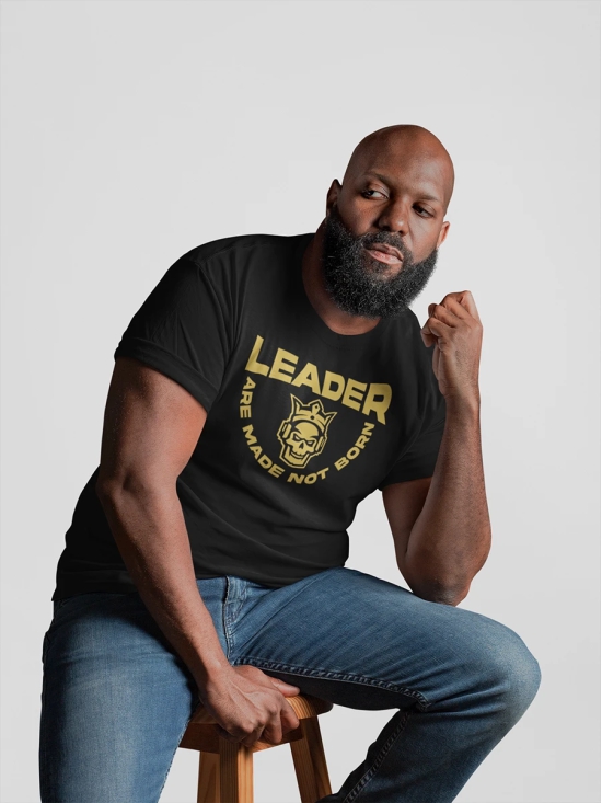 MENS ROUND NECK LEADER T-SHIRT-Black / 2XL