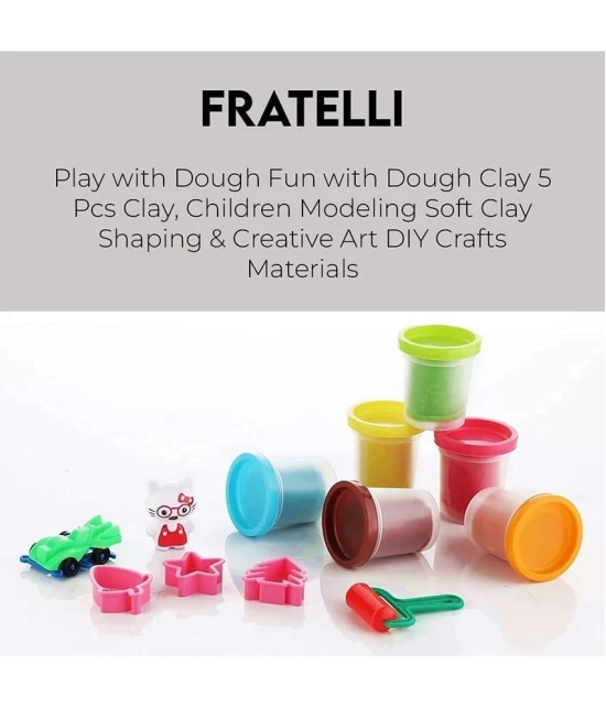 Play with Dough Fun with Dough Clay 5 Pcs Clay, Children Modeling-Reusable Clay 30Gms x 5 -Pack of 6 with Mold’s - Multi-Color