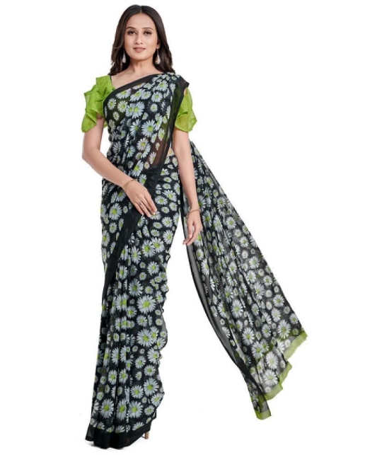 Sitanjali Green Georgette Saree - Single - Green