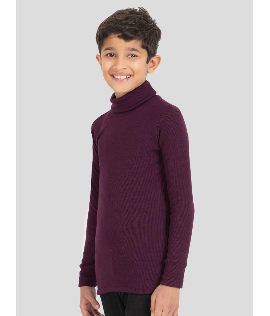 YHA - Purple Woollen Blend Boys Pullover Sweaters ( Pack of 1 ) - None