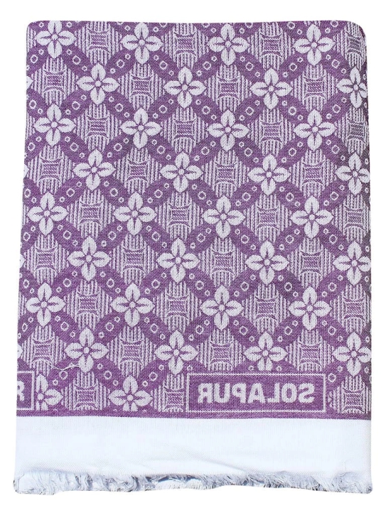 Mandhania Cotton Soft Light Weight Daily Use Single Bed Solapur Blanket (Purple , Single)