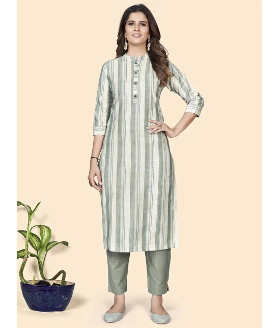 Vbuyz - Green Cotton Blend Womens Straight Kurti ( Pack of 1 ) - None