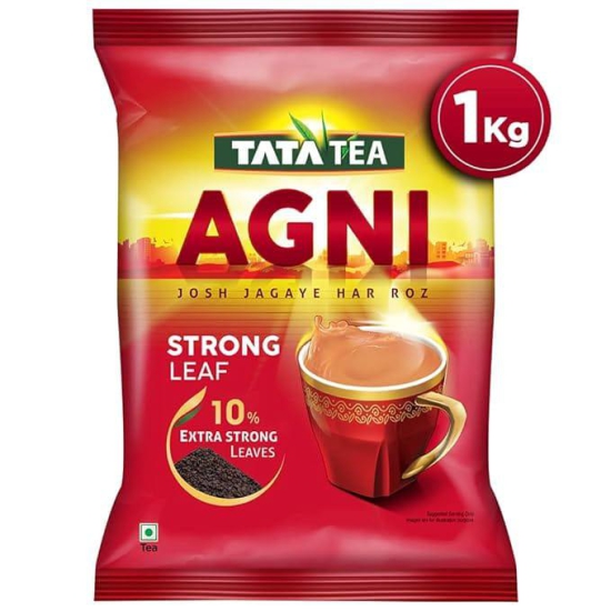 Tata Tea Agni | Strong chai With 10% Extra Strong Leaves | Black Tea | 1 kg pack + Green Elaichi 25 gm