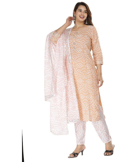 JC4U Pink Cotton Kurti With Pants - Stitched Suit Single - None