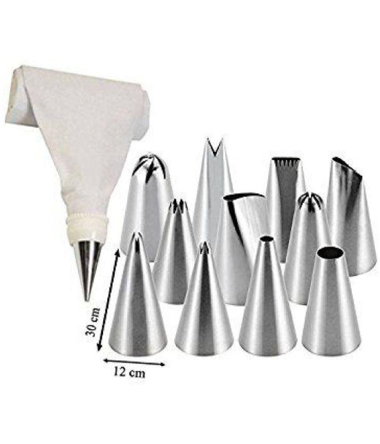 YUTIRITI 12 Piece Steel Nozzles Cake Decorating Set With Frosting Icing Piping Bag Tips