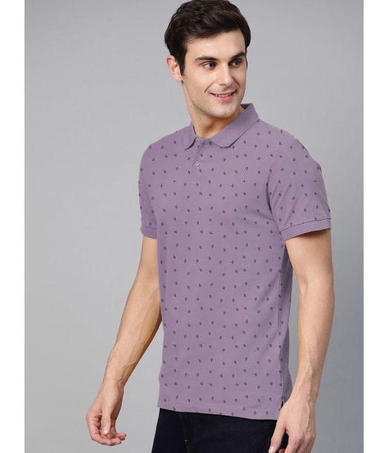 ADORATE Cotton Blend Regular Fit Printed Half Sleeves Mens Polo T Shirt - Lavender ( Pack of 1 ) - None