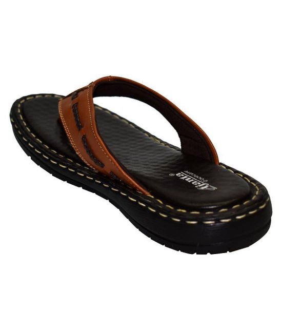 Ajanta Tan Flip Flops - None