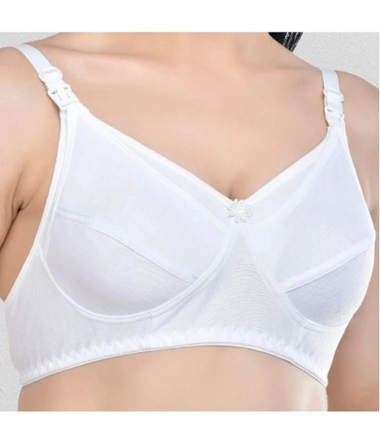 Desiprime - White Cotton Solid Womens Maternity Bra ( Pack of 1 ) - 44B