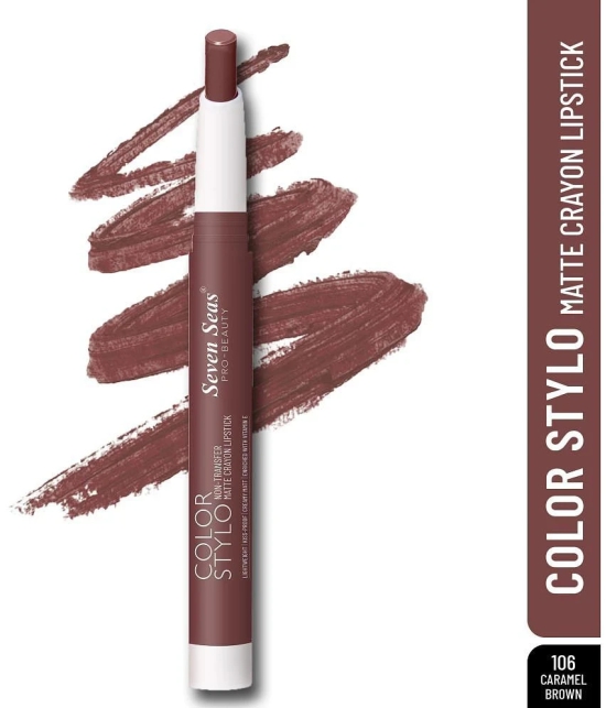 Seven Seas Color Stylo Non Transfer | Enriched With Vitamin E | Crayon Lipstick (Choco Mud 2.5g )