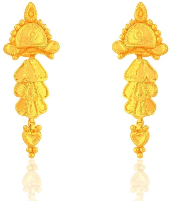 LUV FASHION Golden Jhumki Earrings ( Pack of 1 ) - Golden