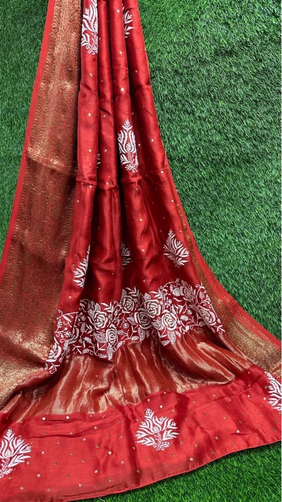 Saree-Blood Red / pure silk / saree