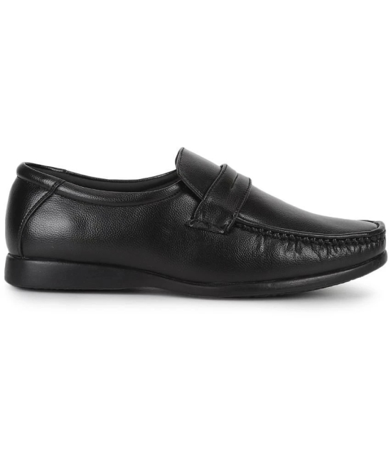 UrbanMark Men Ultimate Comfort Faux Leather Easy Slip-On Formal Shoes without Lace - Black - None