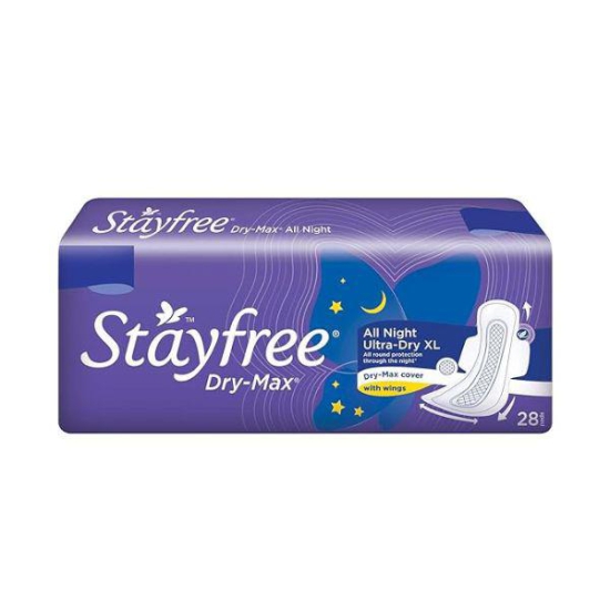 Stayfree Dry Max All Night Sanitary Pads XL 28 Pcs