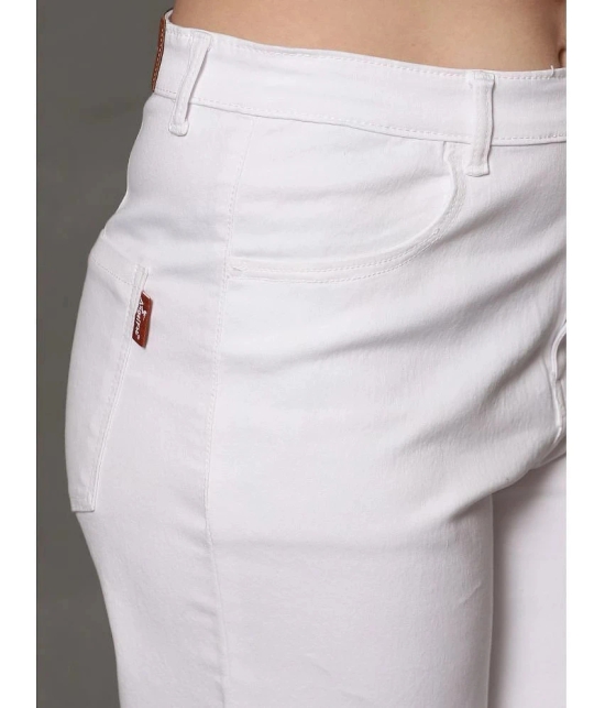 AngelFab - White Denim Flared Womens Jeans ( Pack of 1 ) - None