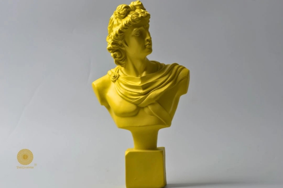 Ancient Greek God Figurine (7x14 Inches)-Yellow