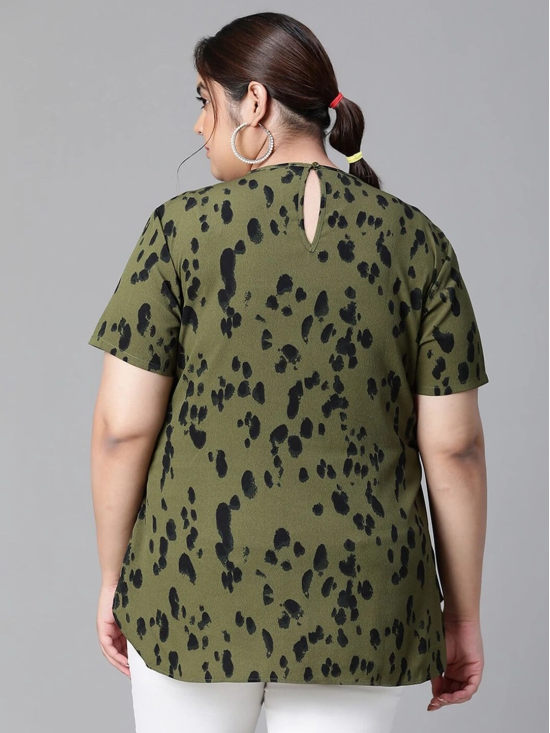 Oxolloxo Plus Size Animal Printed Top