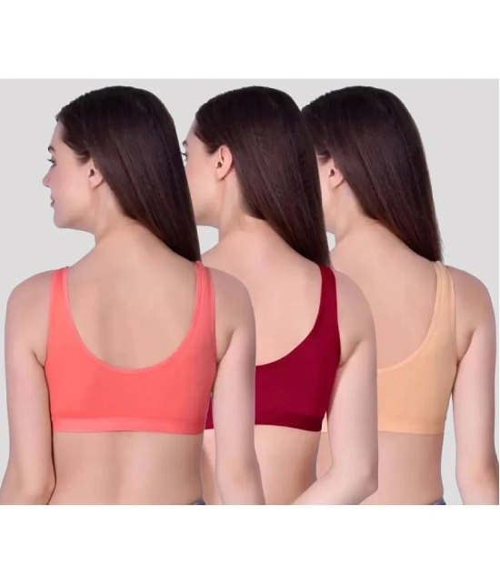 Kiran Enterprises Multicolor Cotton Non Padded Womens Shaping Bra ( Pack of 3 ) - None