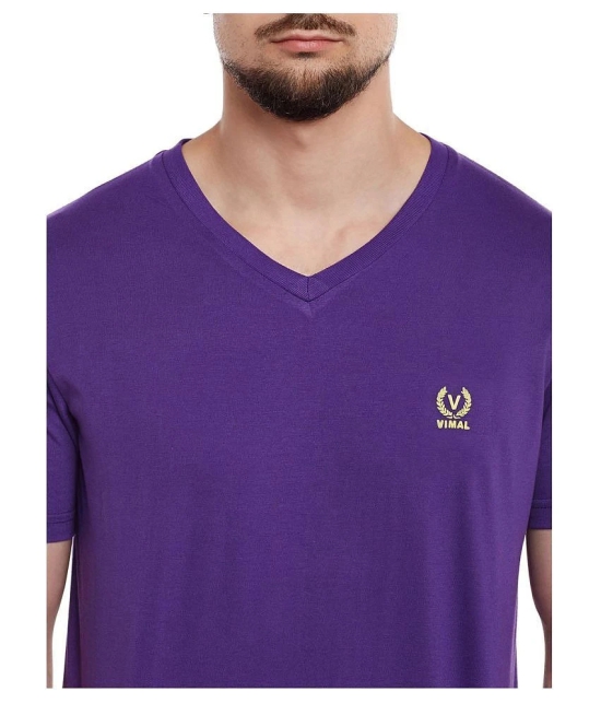 Vimal Jonney Purple Half Sleeve T-Shirt - None