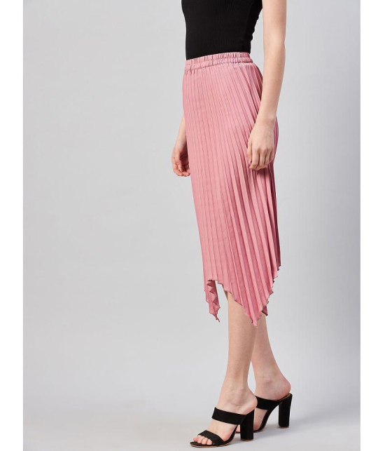 Rare - Pink Polyester Women's Asymmetrical Skirt ( Pack of 1 ) - None