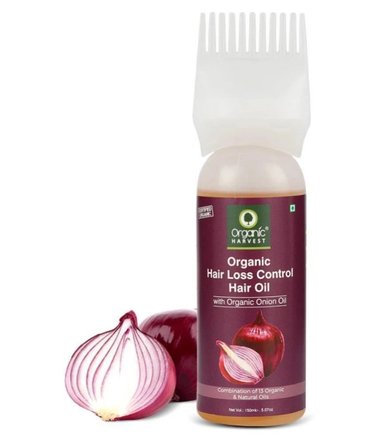 Organic Harvest Onion Hair Oil for Hair Growth, Reduces Hairfall, Control Hair Loss, With Red Onion Extracts - 150ml