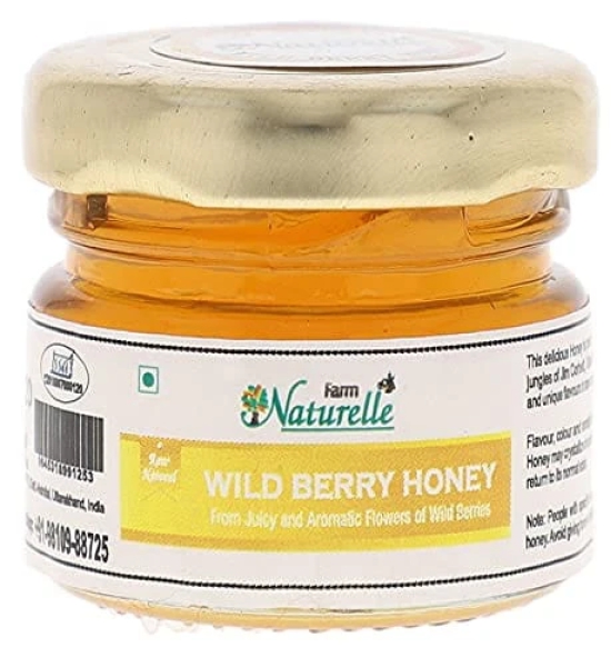 Farm Naturelle-Pack of 6x40Gms Forest Flower Honey/Jungle Honey, Jamun Honey, Acacia Honey, Litchi Honey, Wild Berry/Sidr Honey, Eucalyptus Honey