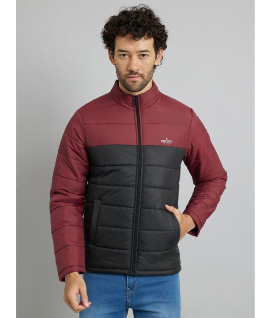 MXN Polyester Men's Quilted & Bomber Jacket - Burgundy ( Pack of 1 ) - None