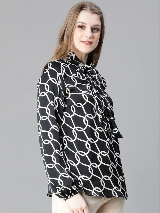 Oxolloxo Abstract Printed Tie-Up Neck Top