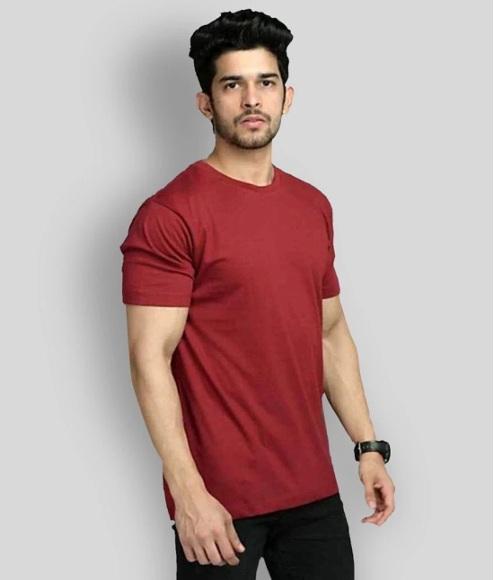 Glito - Maroon Cotton Blend Regular Fit Mens T-Shirt ( Pack of 1 ) - None