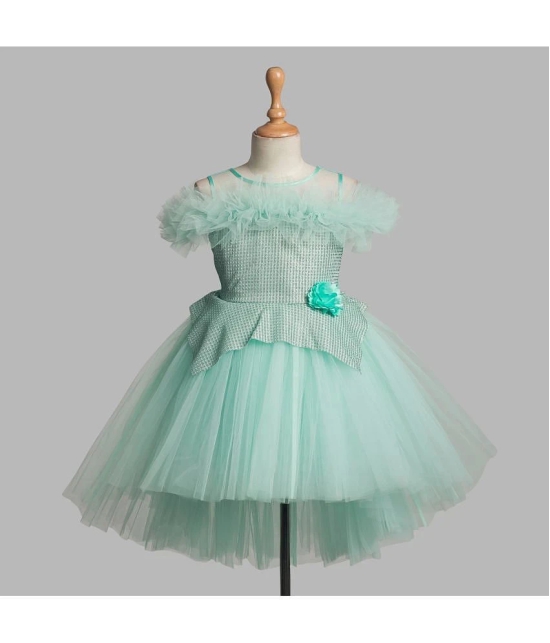 Toy Balloon Kids - Sea Green Net Girls Frock ( Pack of 1 ) - None