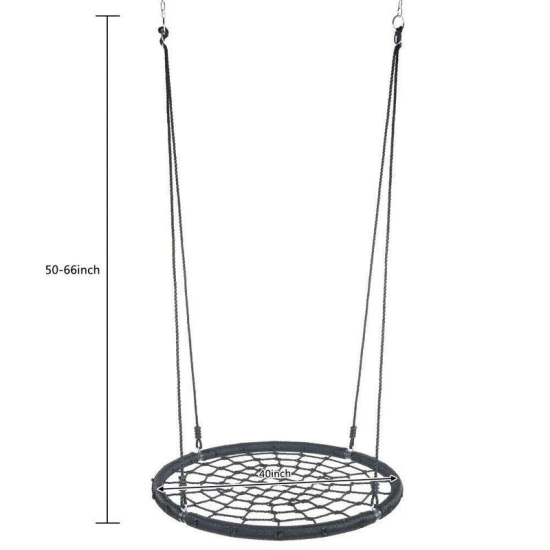 Round Nest Web Tree Swing Set with Hanging Rope