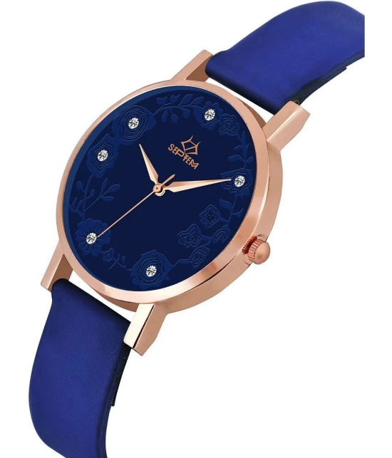 Septem Blue Leather Analog Womens Watch