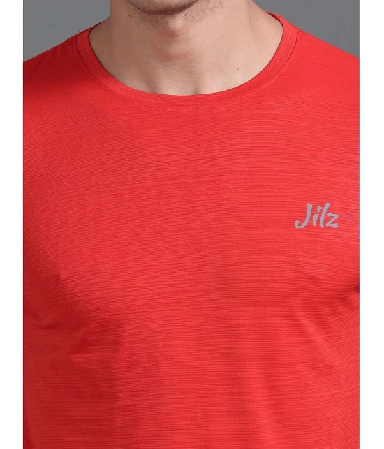 JILZ Polyester Regular Fit Printed Half Sleeves Mens T-Shirt - Orange ( Pack of 1 ) - None