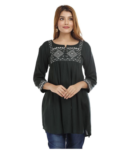 JC4U - Green Rayon Womens Straight Kurti - XL