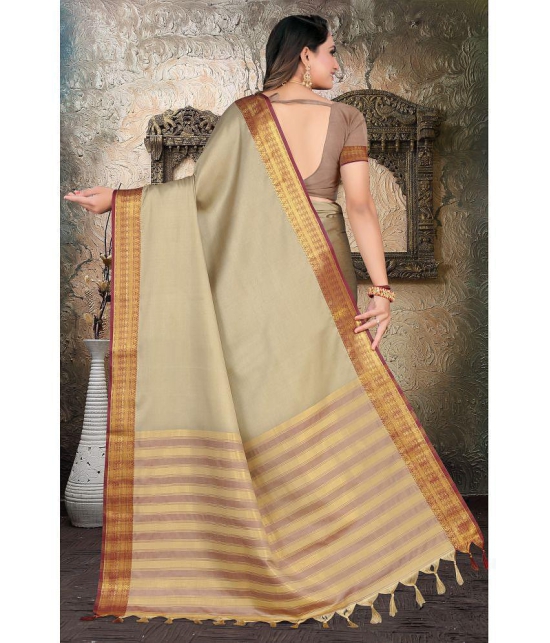 LEELAVATI - Cream Silk Saree With Blouse Piece ( Pack of 1 ) - Cream