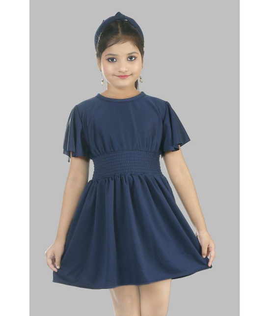 Pichkari - Navy Blue Rayon Girls Frock ( Pack of 1 ) - None