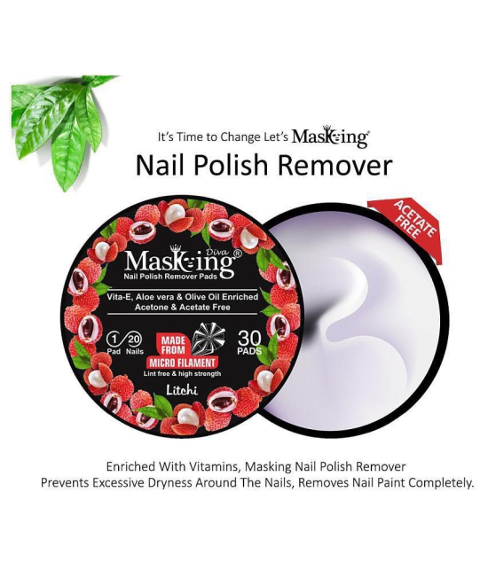 Masking Diva Litchi & Night Blooming Nail Paint Remover Pads 90 mL Pack of 2