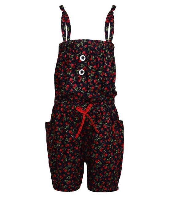 Arshia Fashions - Red Cotton Girls Jumpsuit ( ) - None