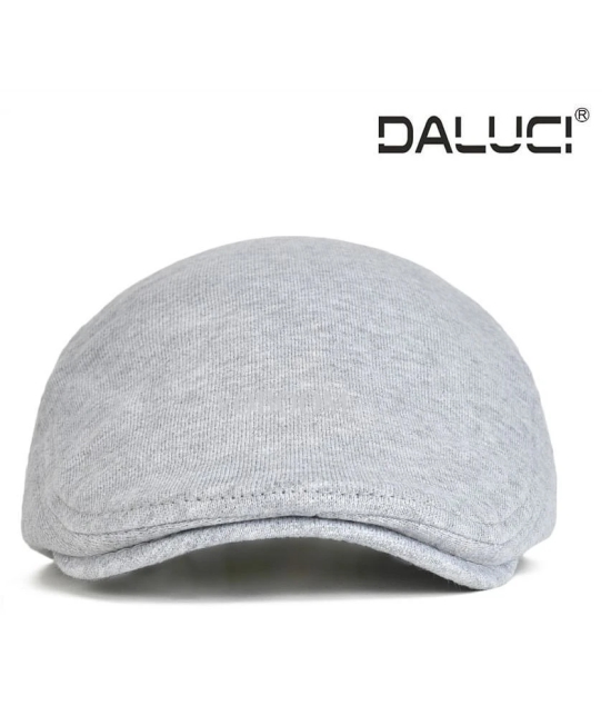 DALUCI Gray Plain Cotton Caps - Gray