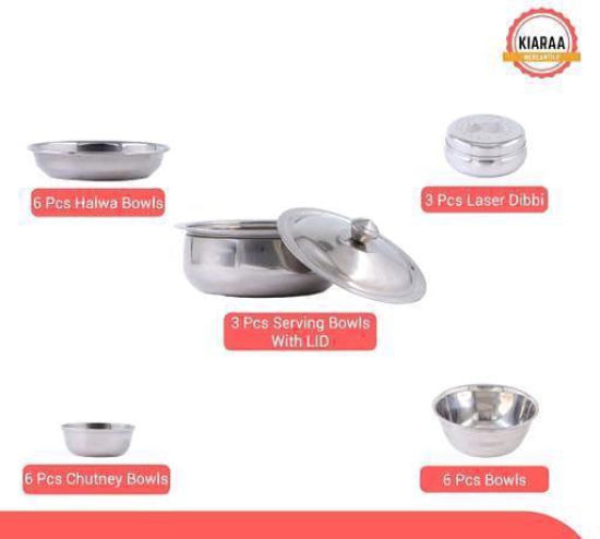 KIARAA 61 PIECE STAINLESS STEEL DINNER SET FOR 6 PEOPLE