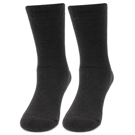 Kids Plain Multicoloured Woolen Crew Socks- Pack of 2 Black 9 - 12 Years