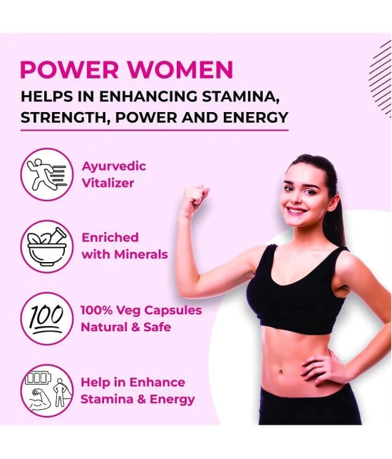 Agniveda Naturals Power Woman | All-Natural Stamina Booster For Women | Ashoka, Lodhra - 60 Caps