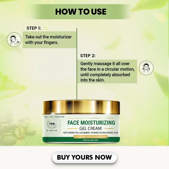 Face Moisturizing Gel Cream (Non-Sticky & Non-Greasy Formula Suitable for All Skin Types)