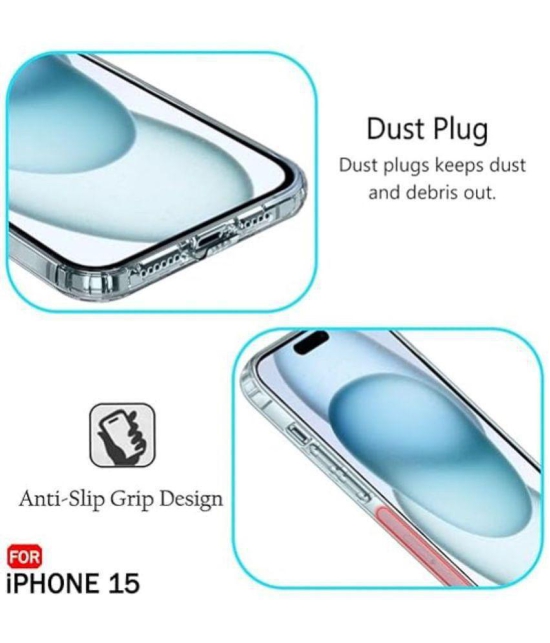 Case Vault Covers Silicon Soft cases Compatible For Silicon iPhone 15 ( Pack of 1 ) - Transparent