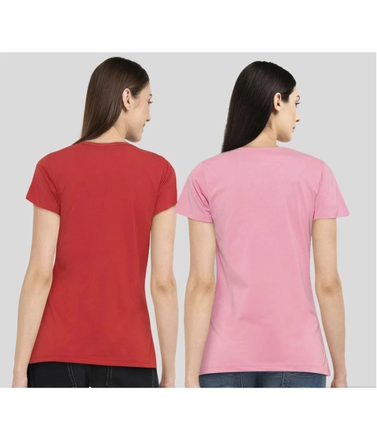 CHOZI - Multi Color Cotton Blend Regular Fit Womens T-Shirt ( Pack of 2 ) - None