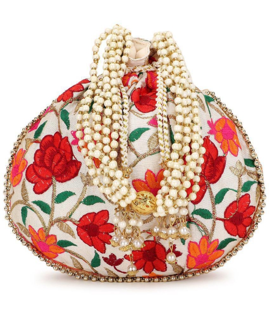 Anekaant - Cream Silk Potli - Cream