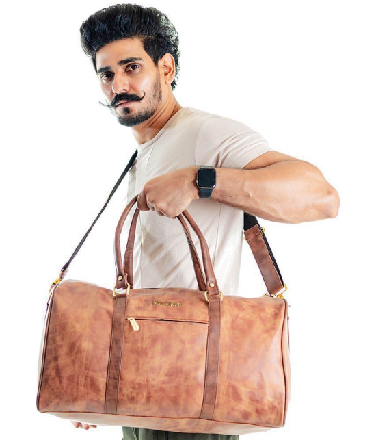 Man Arden - Tan Leather Duffle Bag - Onesize