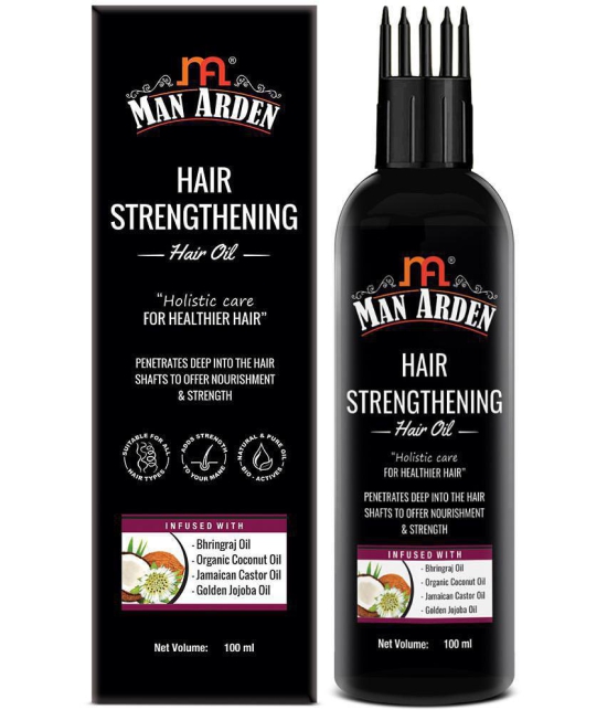 Man Arden Hair Strengthening Hair Oil With Comb Applicator for Men, For Nourishment & Strength, Bhringraj Oil, Organic Coconut Oil, Jamaican Castor Oil, Golden Jojoba Oil, 100 ml