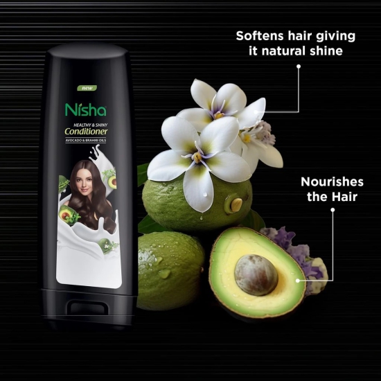 Nisha Hair Conditioner 180ml Bottle, Healthy & Shiny Conditioner with Avocado and Brahmi Oils for Healthy & Strong Hair